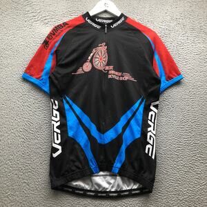 Verge Sports Cycling Jersey Shirt Mens XL Short Sleeve Elite Relaxed Black Blue